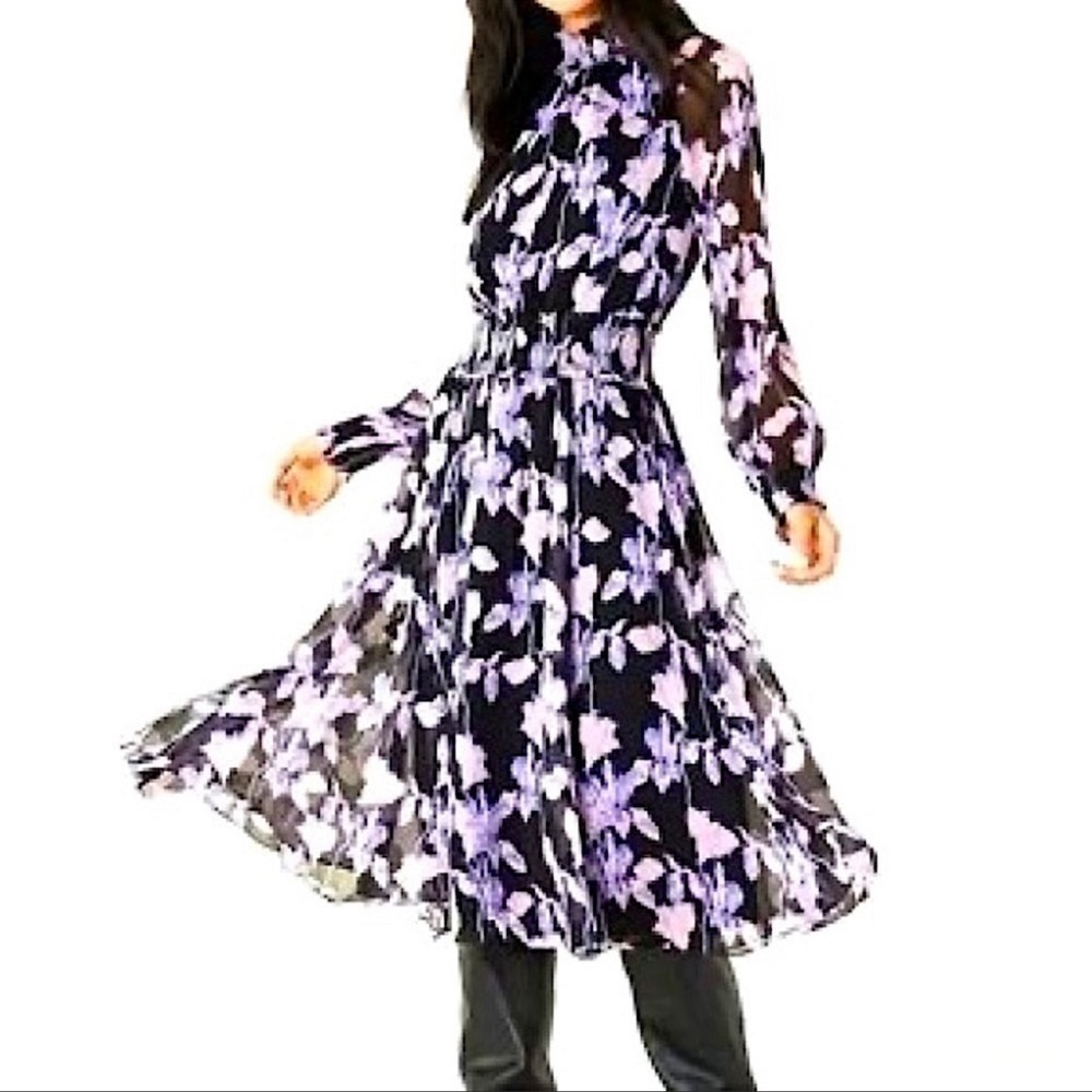 O. P. T. On the Run Long Sleeve Floral High Neck Dress‎ Size Small Women